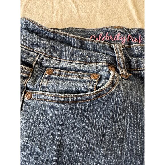 Celebrity Pink Bootcut Jeans – Size 3 – Rhinestone Pocket Low Rise - Picture 3 of 8